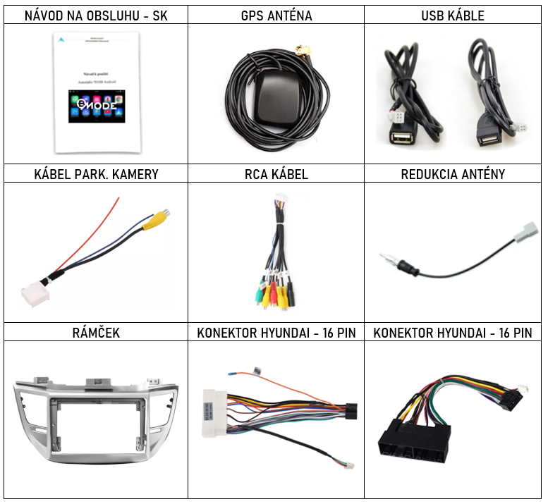 SK Prislusenstvo pre autorádio Bmode BEV50 pre Hyundai Tucson s CarPlay AndroidAuto - evtech.sk